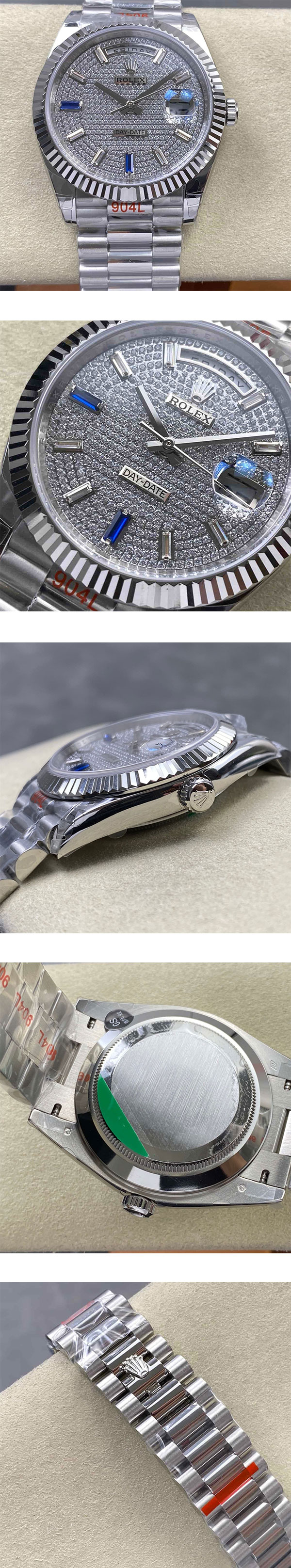 【GS工場】ロレックスコピーM228236-0009 デイデイト 40mm 全面ダイヤ 加重版 